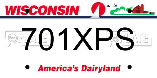 701XPS Wisconsin License Plate