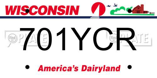 701YCR Wisconsin License Plate