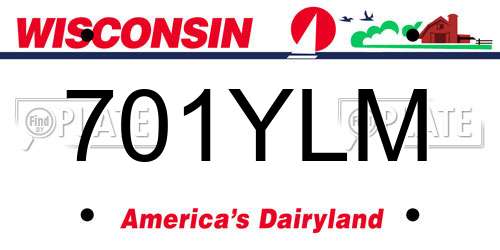 701YLM Wisconsin License Plate