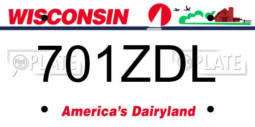 701ZDL Wisconsin License Plate