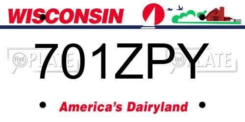 701ZPY Wisconsin License Plate