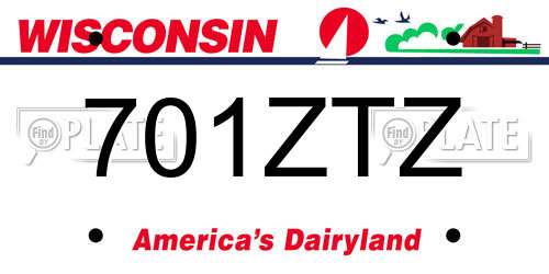 701ZTZ Wisconsin License Plate