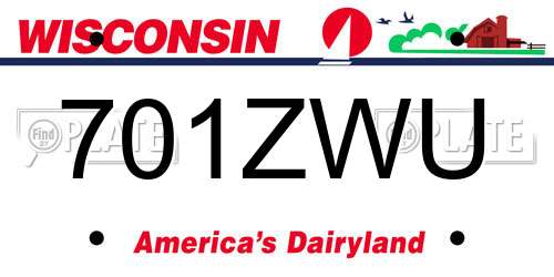 701ZWU Wisconsin License Plate