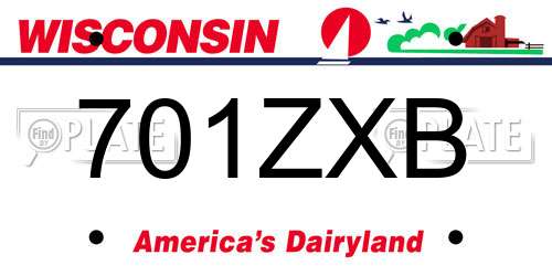 701ZXB Wisconsin License Plate