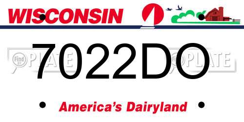 7022DO Wisconsin License Plate