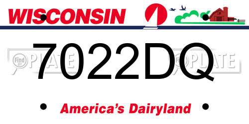 7022DQ Wisconsin License Plate