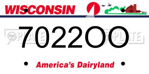 7022OO Wisconsin License Plate