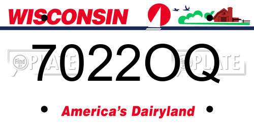 7022OQ Wisconsin License Plate