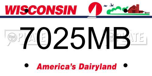 7025MB Wisconsin License Plate