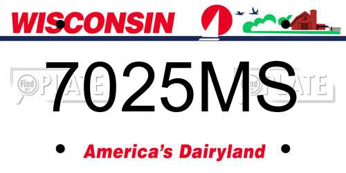 7025MS Wisconsin License Plate