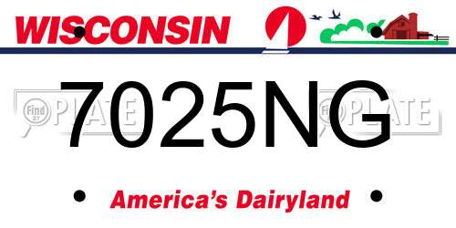 7025NG Wisconsin License Plate