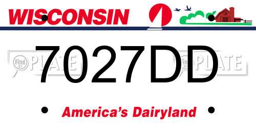 7027DD Wisconsin License Plate