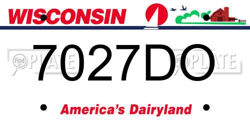 7027DO Wisconsin License Plate