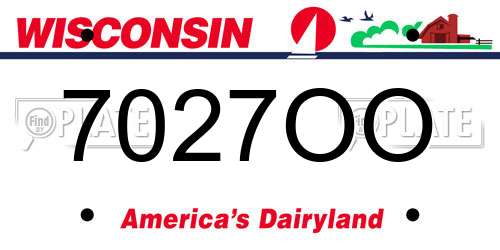 7027OO Wisconsin License Plate