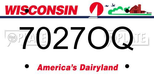 7027OQ Wisconsin License Plate