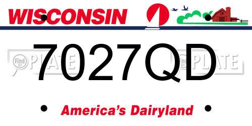 7027QD Wisconsin License Plate