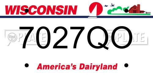 7027QO Wisconsin License Plate
