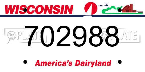 702988 Wisconsin License Plate