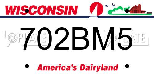 702BM5 Wisconsin License Plate