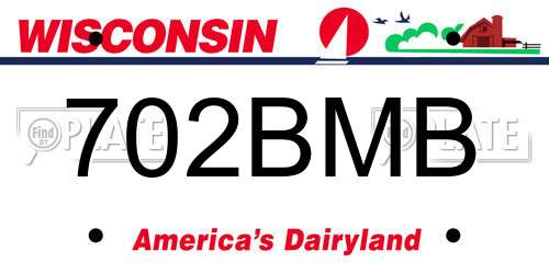 702BMB Wisconsin License Plate