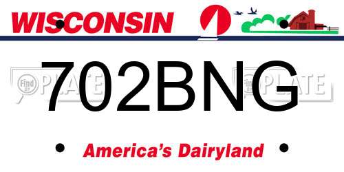 702BNG Wisconsin License Plate