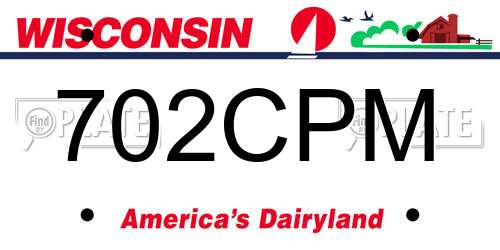 702CPM Wisconsin License Plate