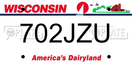 702JZU Wisconsin License Plate