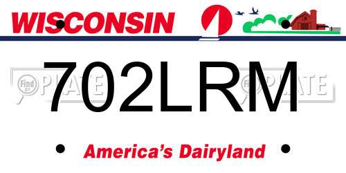 702LRM Wisconsin License Plate