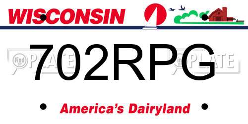 702RPG Wisconsin License Plate