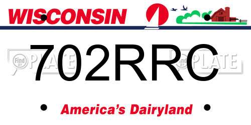702RRC Wisconsin License Plate