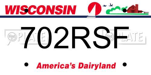 702RSF Wisconsin License Plate