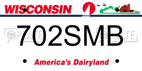 702SMB Wisconsin License Plate