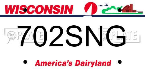 702SNG Wisconsin License Plate