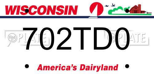 702TD0 Wisconsin License Plate