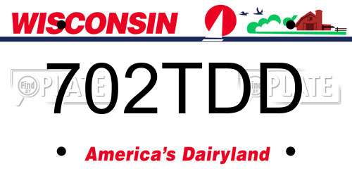 702TDD Wisconsin License Plate