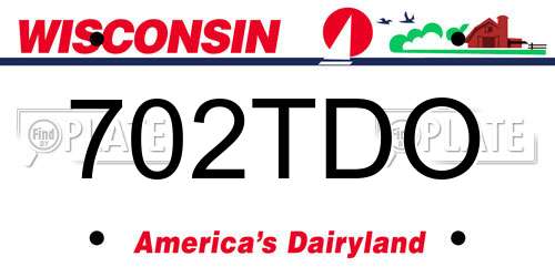702TDO Wisconsin License Plate