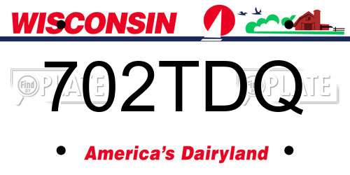 702TDQ Wisconsin License Plate