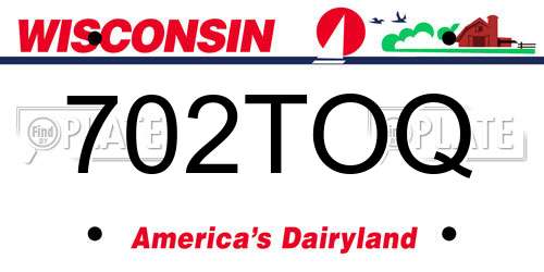 702TOQ Wisconsin License Plate