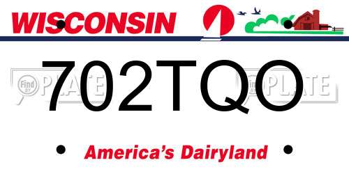 702TQO Wisconsin License Plate
