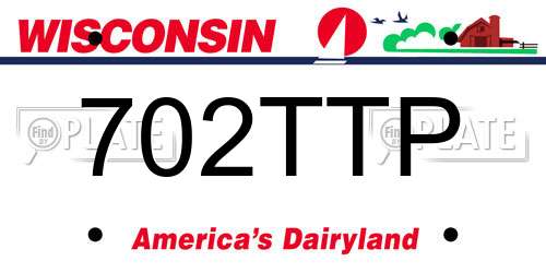 702TTP Wisconsin License Plate