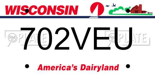 702VEU Wisconsin License Plate