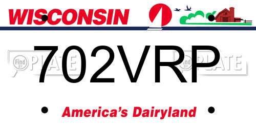702VRP Wisconsin License Plate