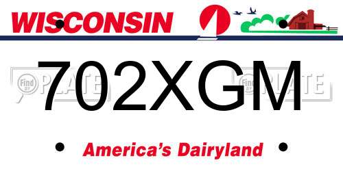 702XGM Wisconsin License Plate