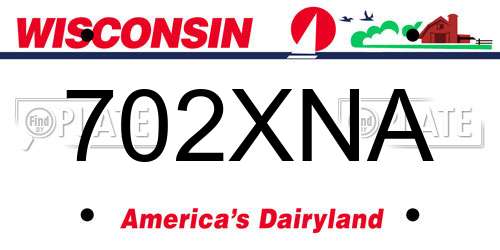 702XNA Wisconsin License Plate