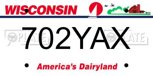 702YAX Wisconsin License Plate