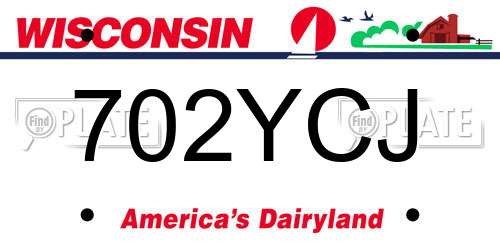 702YCJ Wisconsin License Plate