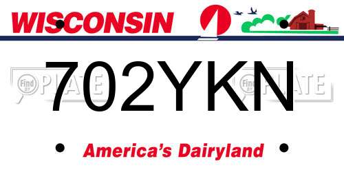 702YKN Wisconsin License Plate