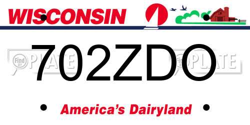 702ZDO Wisconsin License Plate