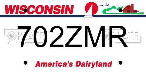 702ZMR Wisconsin License Plate