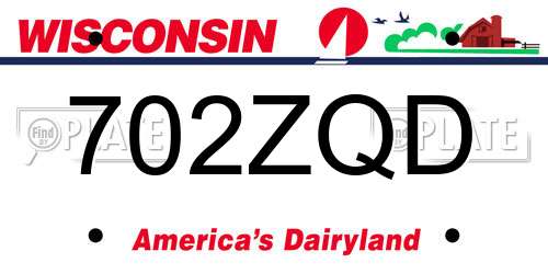 702ZQD Wisconsin License Plate